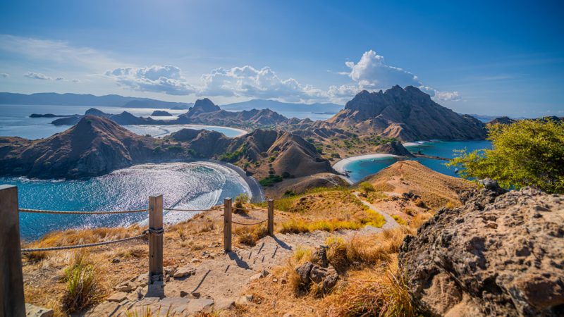 Hiking trail leading to the viewpoint on Padar Island in Komodo National Park